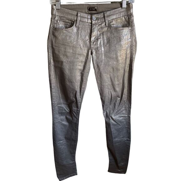 Mother Denim Womens Disturbing the Peace Skinny Leg Jeans 25 Gunmetal Coated - Picture 1 of 9